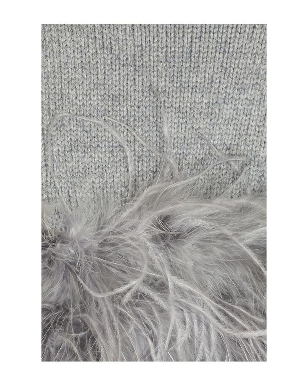Lovers + Friends Gray Wendi Feather Cardigan