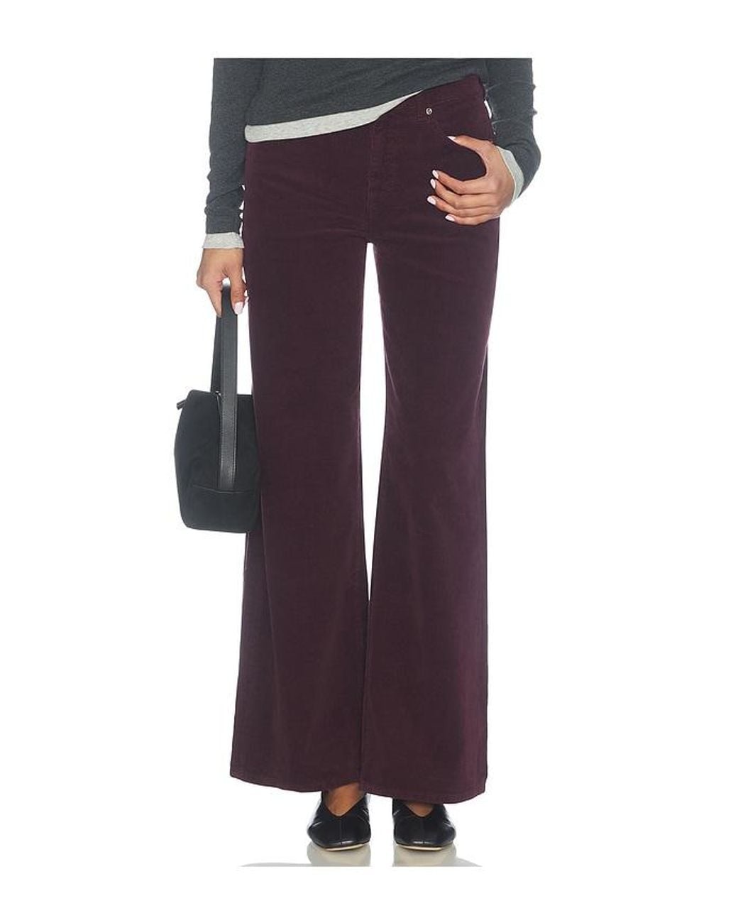 AG Jeans Purple Saige Wide Leg Jeans