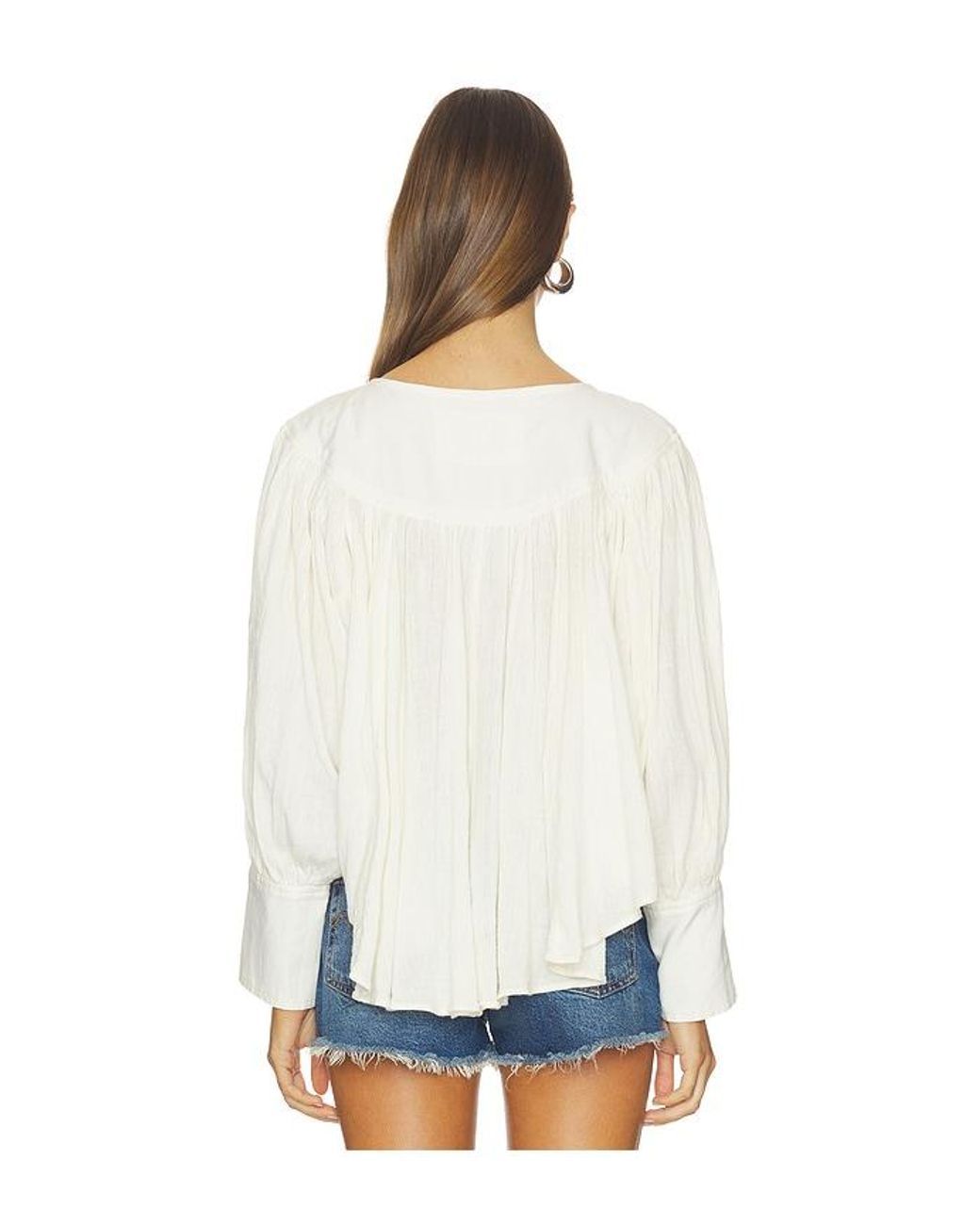 Free People White X Revolve Malibu Crinkle Top