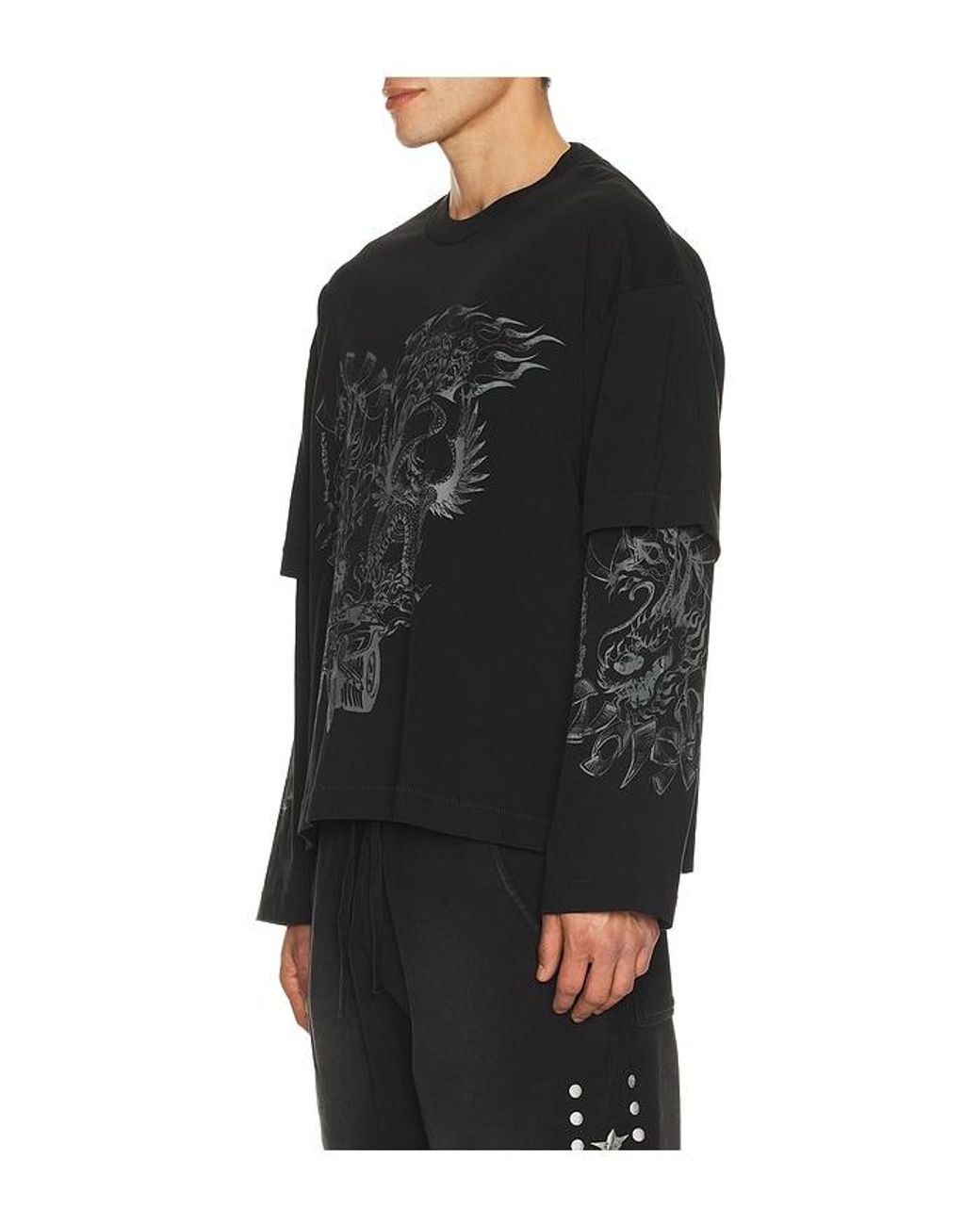 JUNGLES Black Loud Noises Long Sleeve Tee for men
