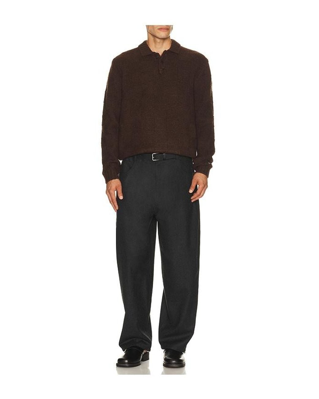 Percival Brown Shugart Boxy Knit Jumper for men