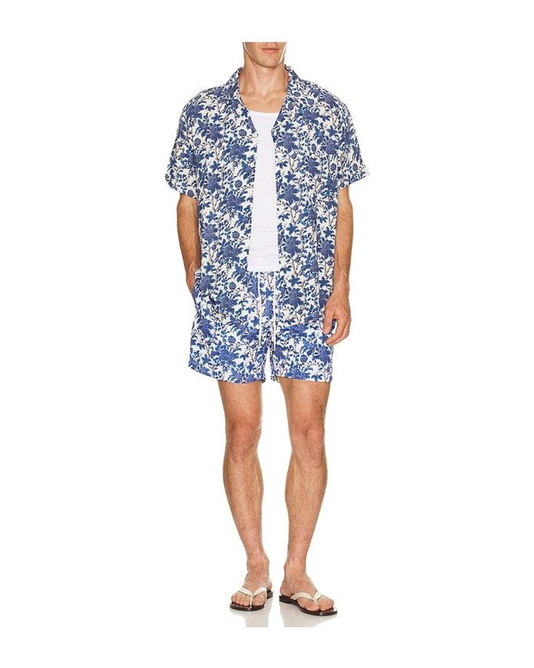 ARRELS Barcelona Blue Marmaris X Malika Favre Camp Collar Shirt for men