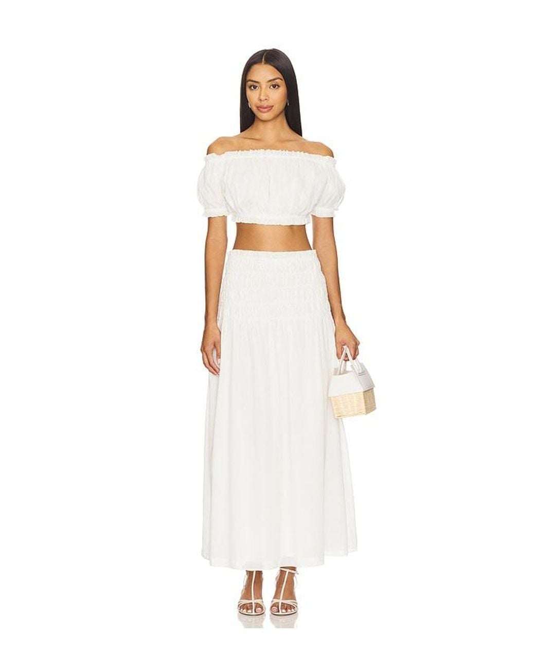 Lovers + Friends White Alessia Maxi Skirt