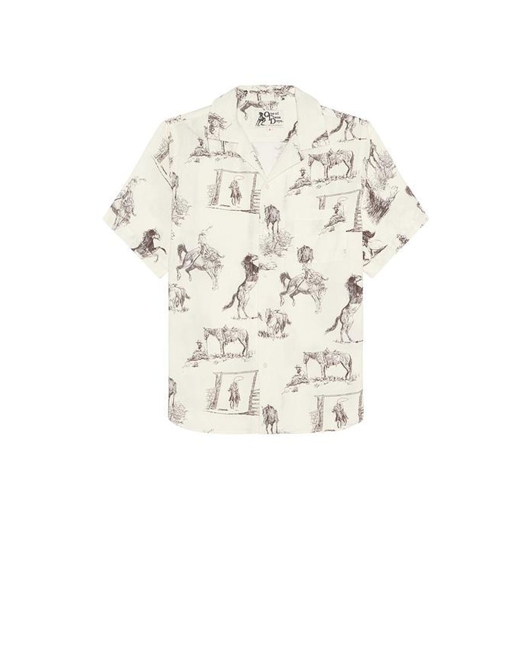 One Of These Days Natural Charcoal Montage Camp Shirt for men