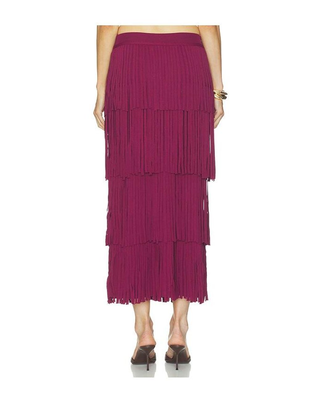 Simon Miller Red Za Za Knit Fringe Skirt