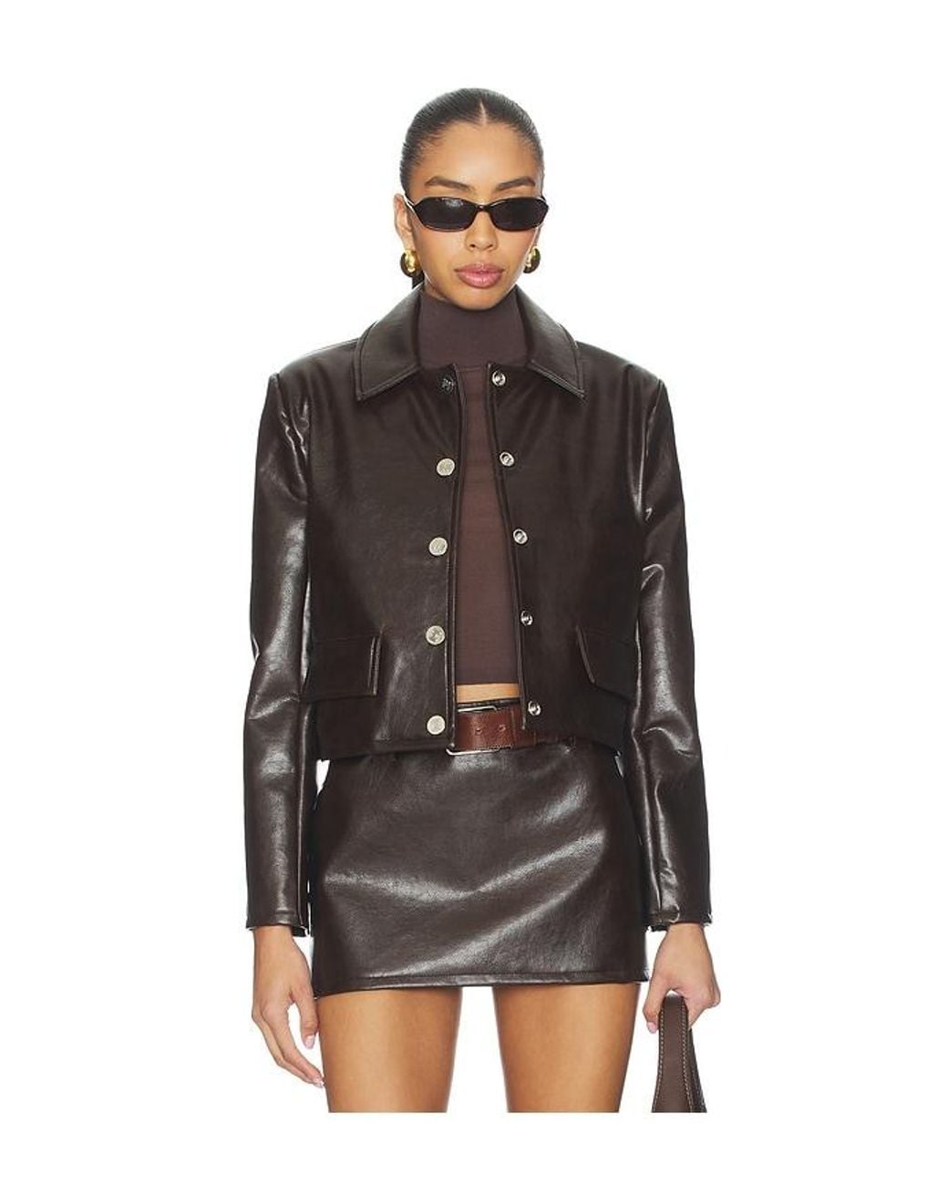 Milkwhite Black Cropped Faux Leather Jacket
