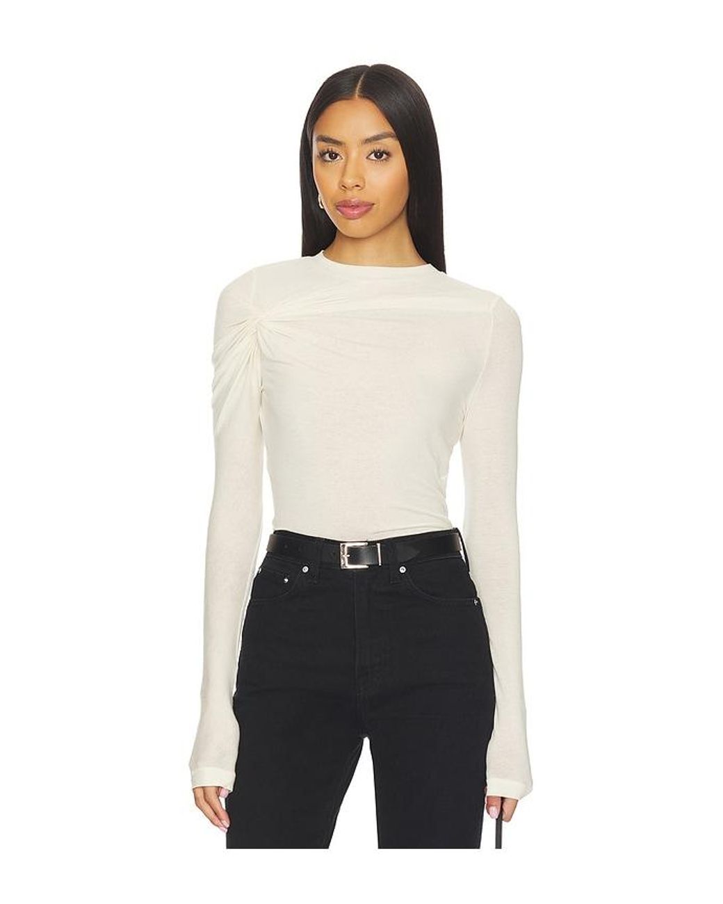Agolde White Lissa Log Sleeve Tee