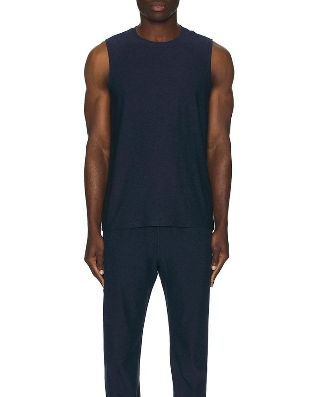 Beyond Yoga Blue Featherweight Freeflo Muscle Tank for men