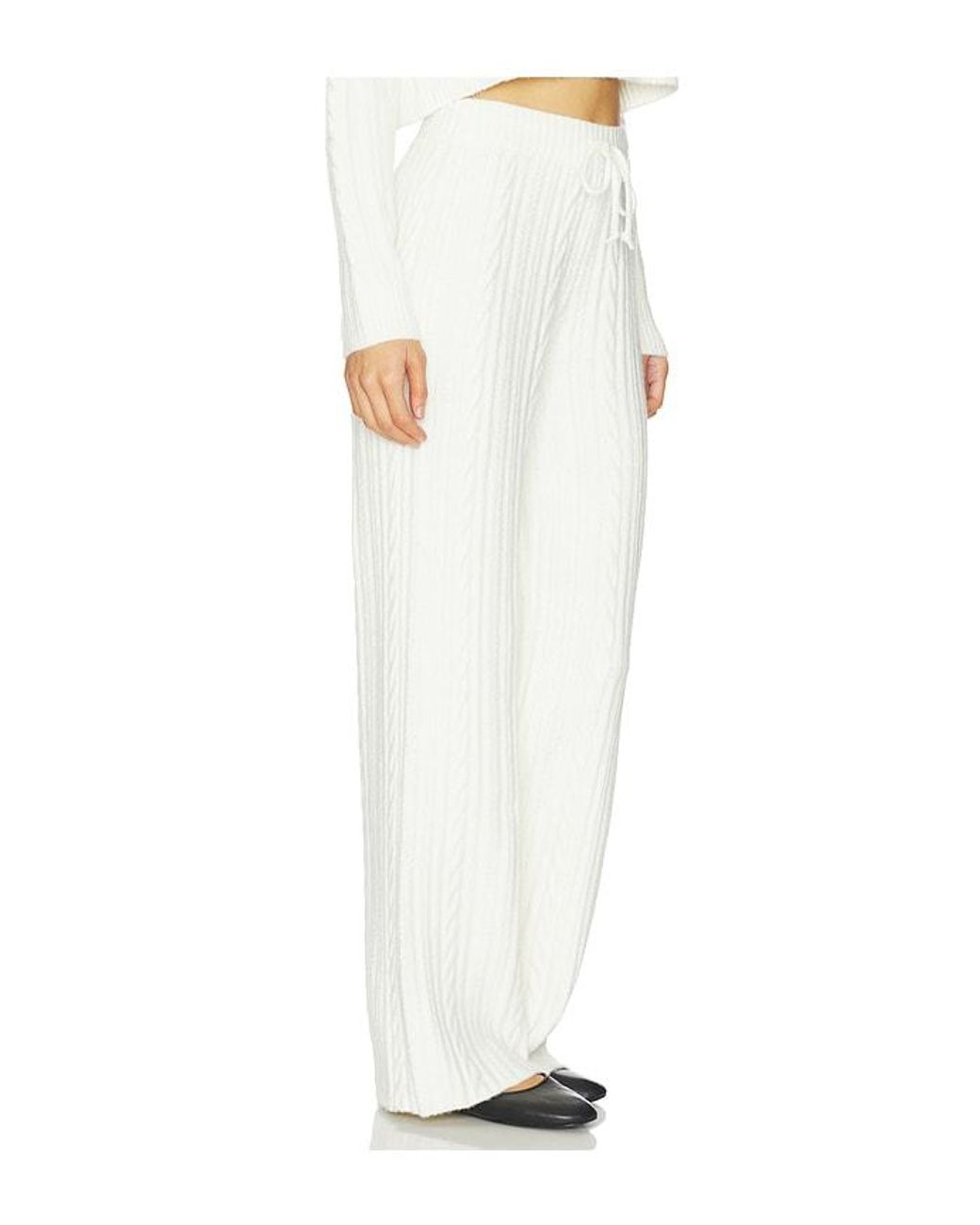 WellBeing + BeingWell White Juno Cable Knit Pant