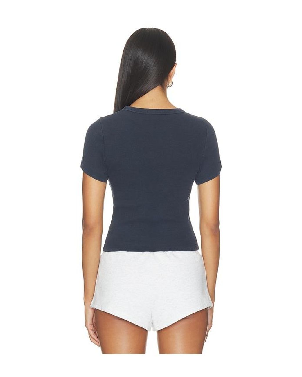 Beyond Yoga Blue Rib Baby Tee