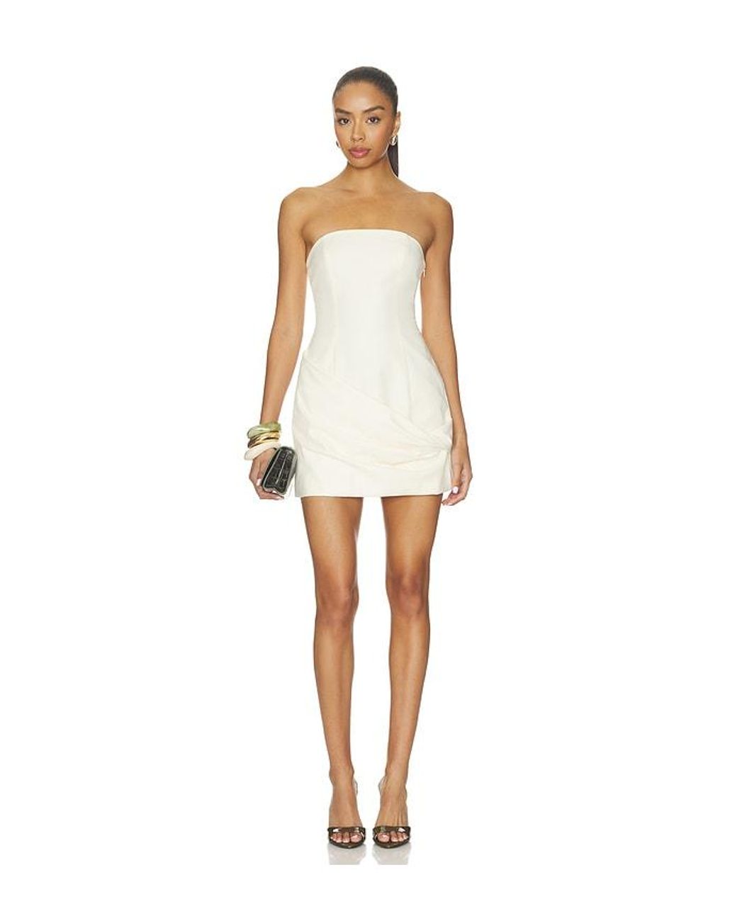 ALL THE WAYS White Bray Strapless Mini Dress