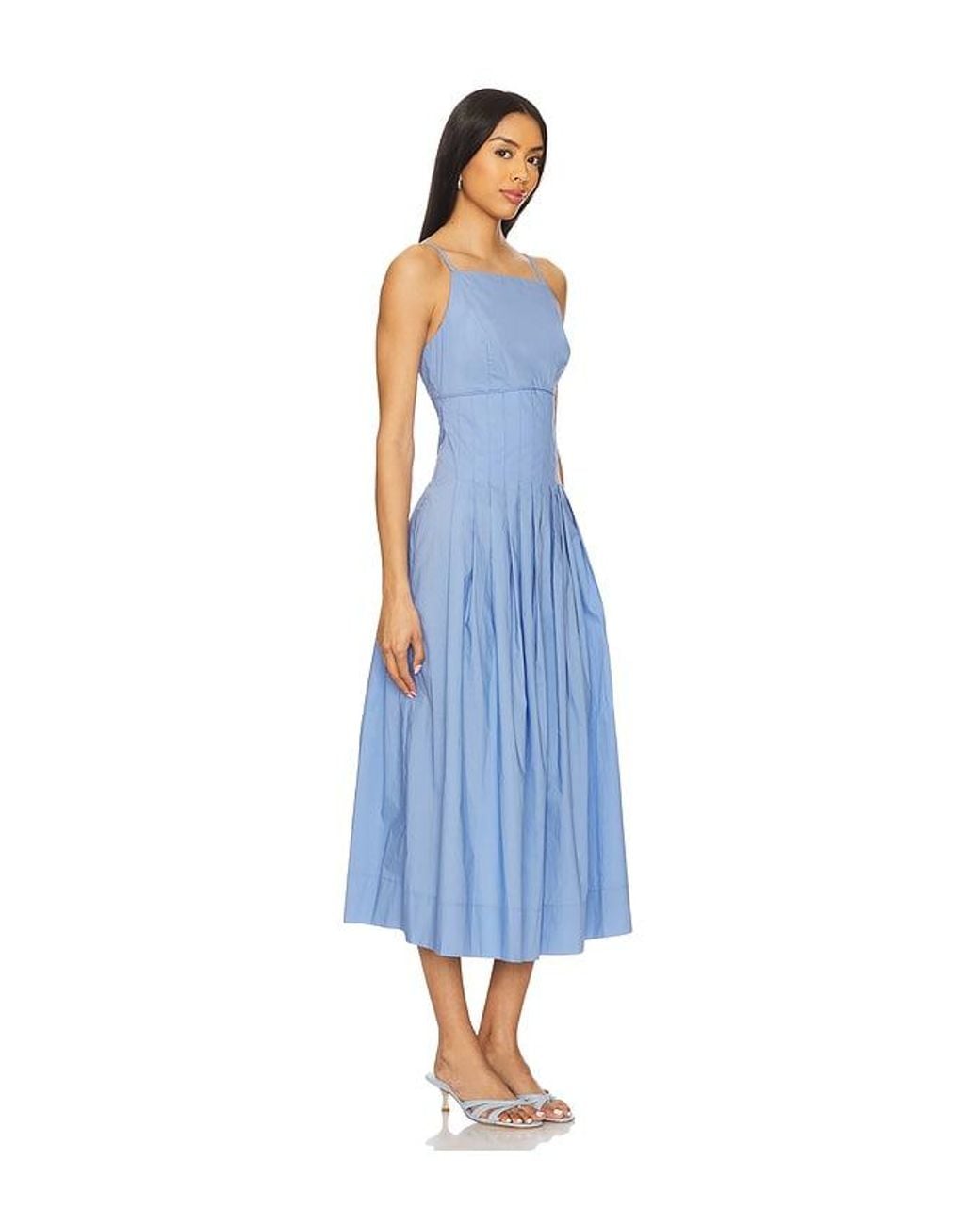 MINKPINK Blue Avalon Square Neck Midi Dress