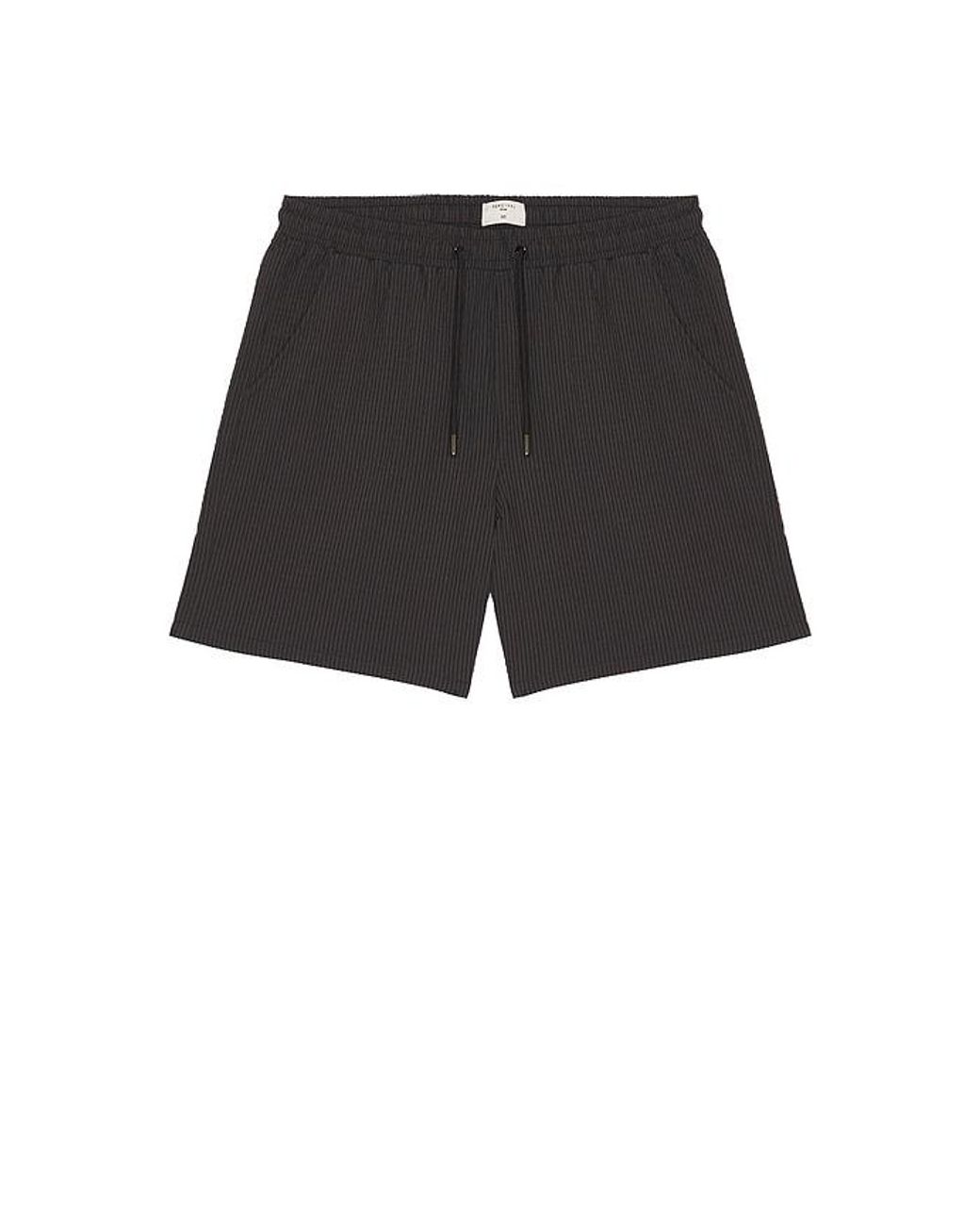 Percival Black Rowan Seersucker Swim Shorts for men