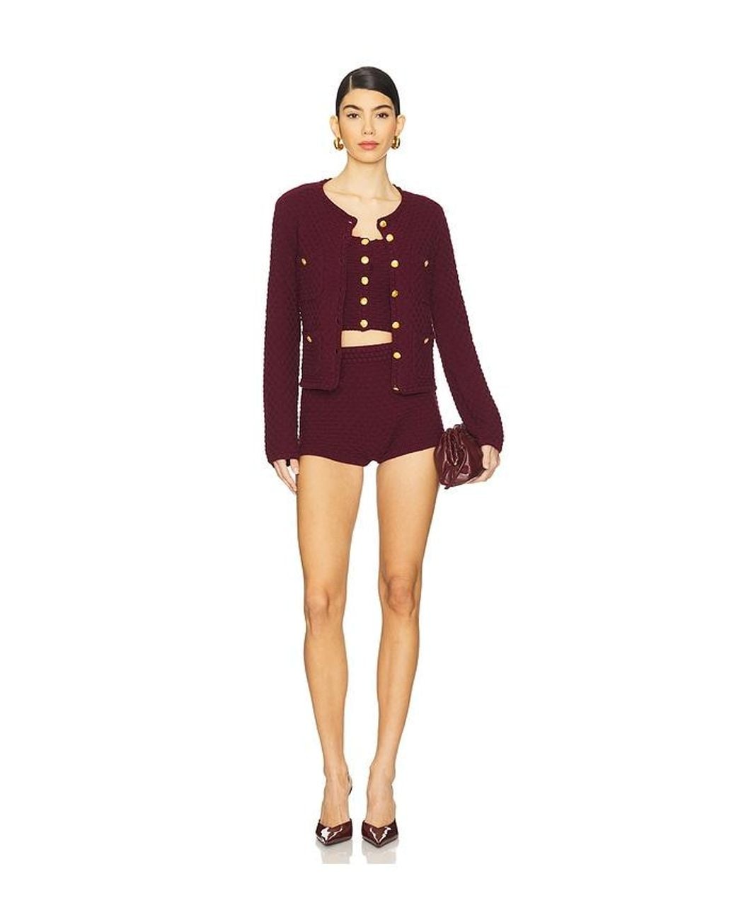 MAJORELLE Red Evaline Cardigan