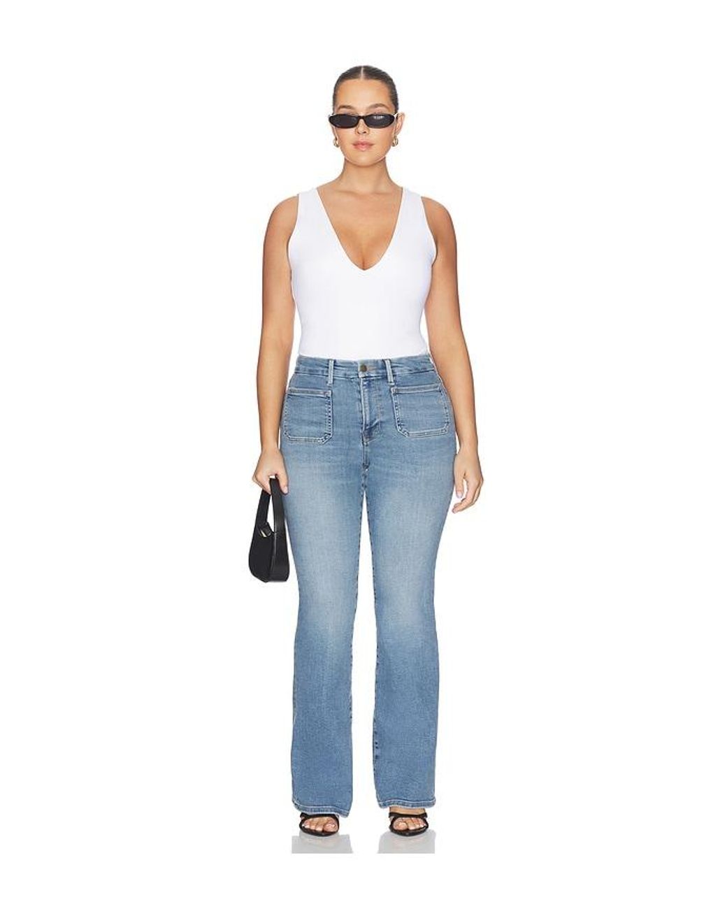 GOOD AMERICAN Blue Ausgestellte Hose Good Legs