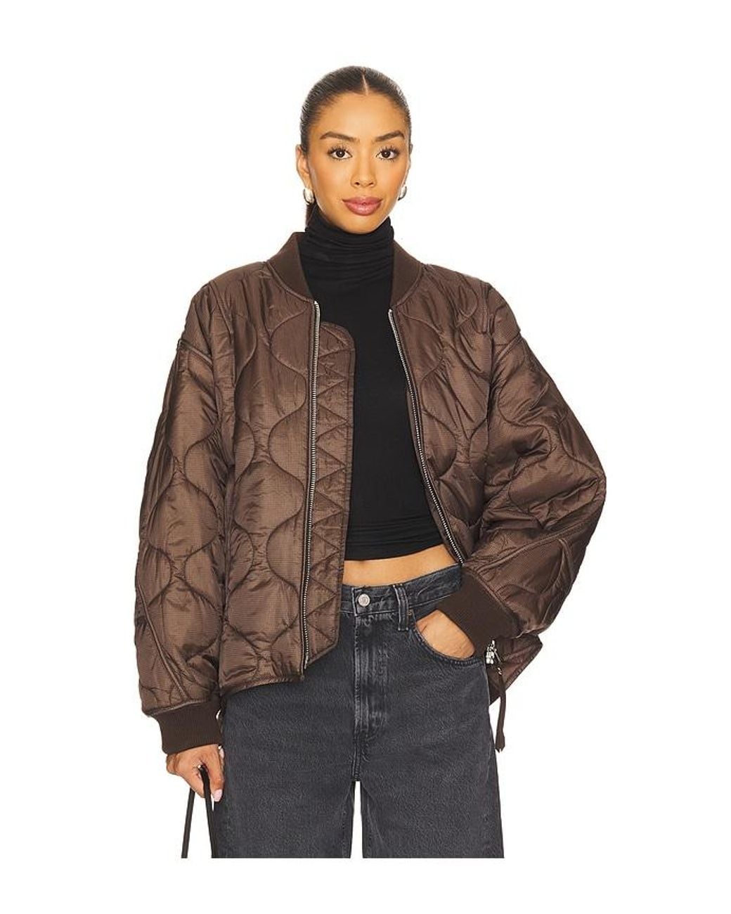 Agolde Brown Isla Quilted Jacket