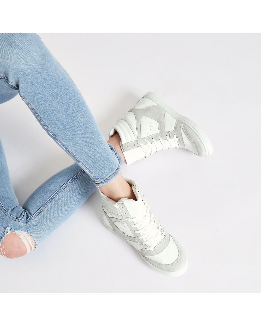 White hidden hotsell wedge trainers