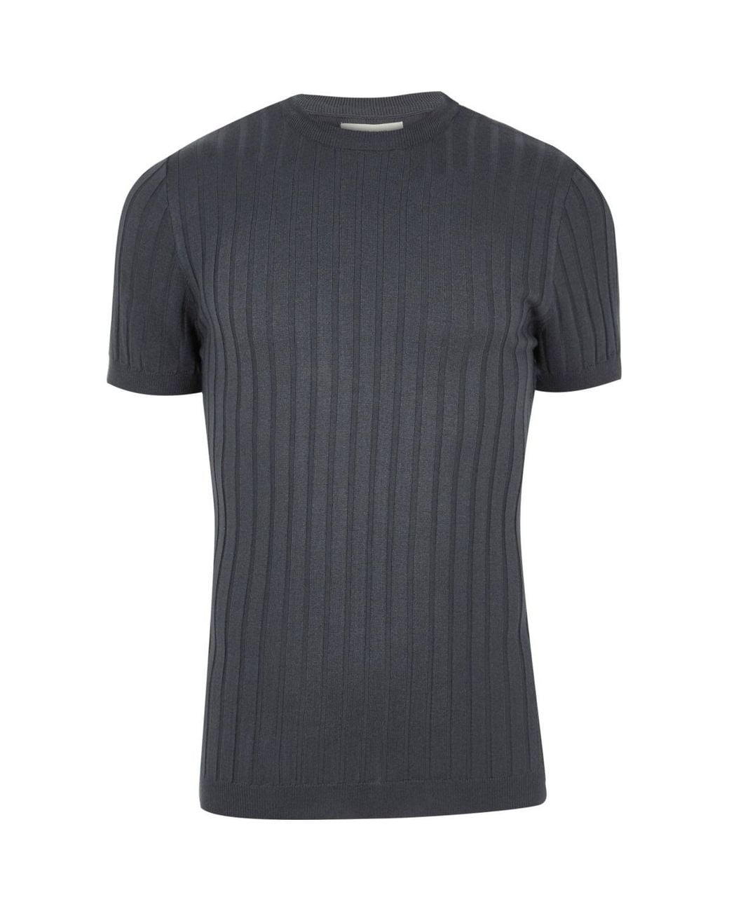 River Island Dark Blue Chunky Ribbed Muscle Fit Tshirt for Men Lyst
