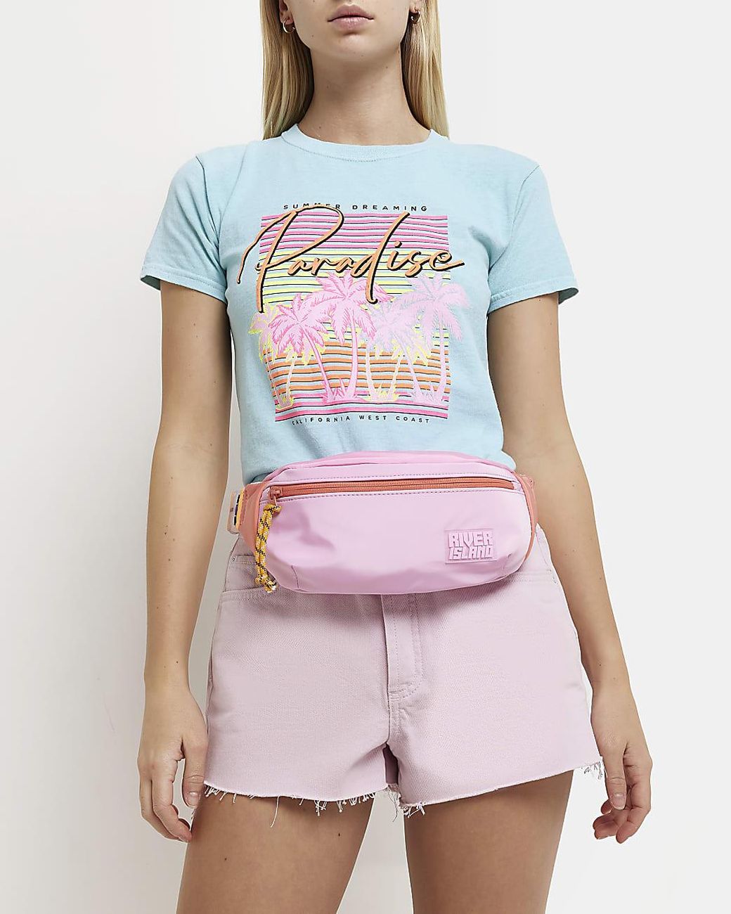 River Island Rubber Pink Bum Bag | Lyst