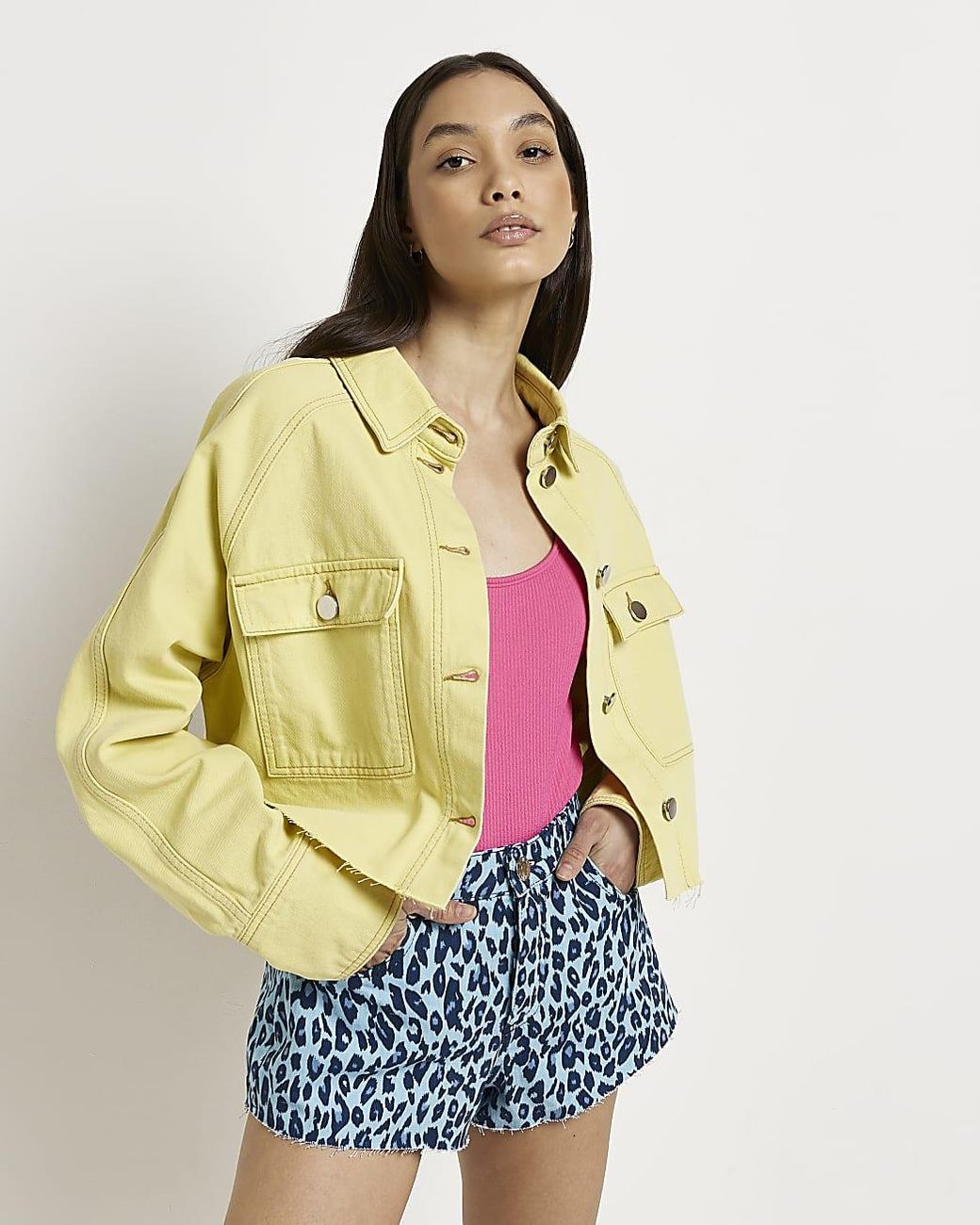 River Island Denim Oversized Shacket in 