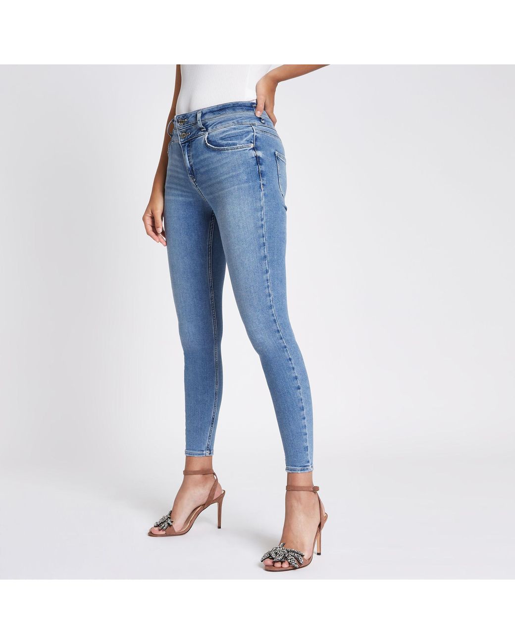 High Rise Super Skinny Jeans in Blue 
