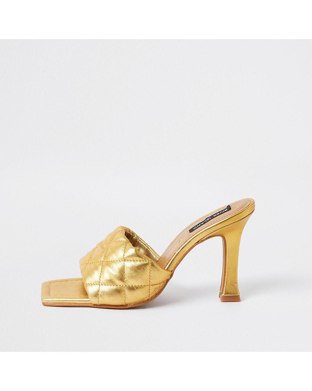 river island gold mules