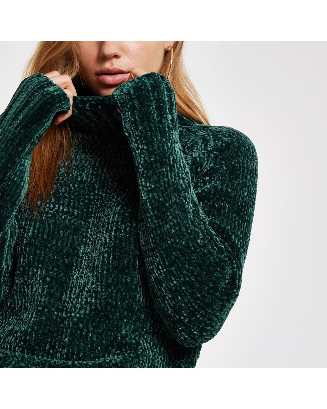 Emerald green 2025 chenille sweater