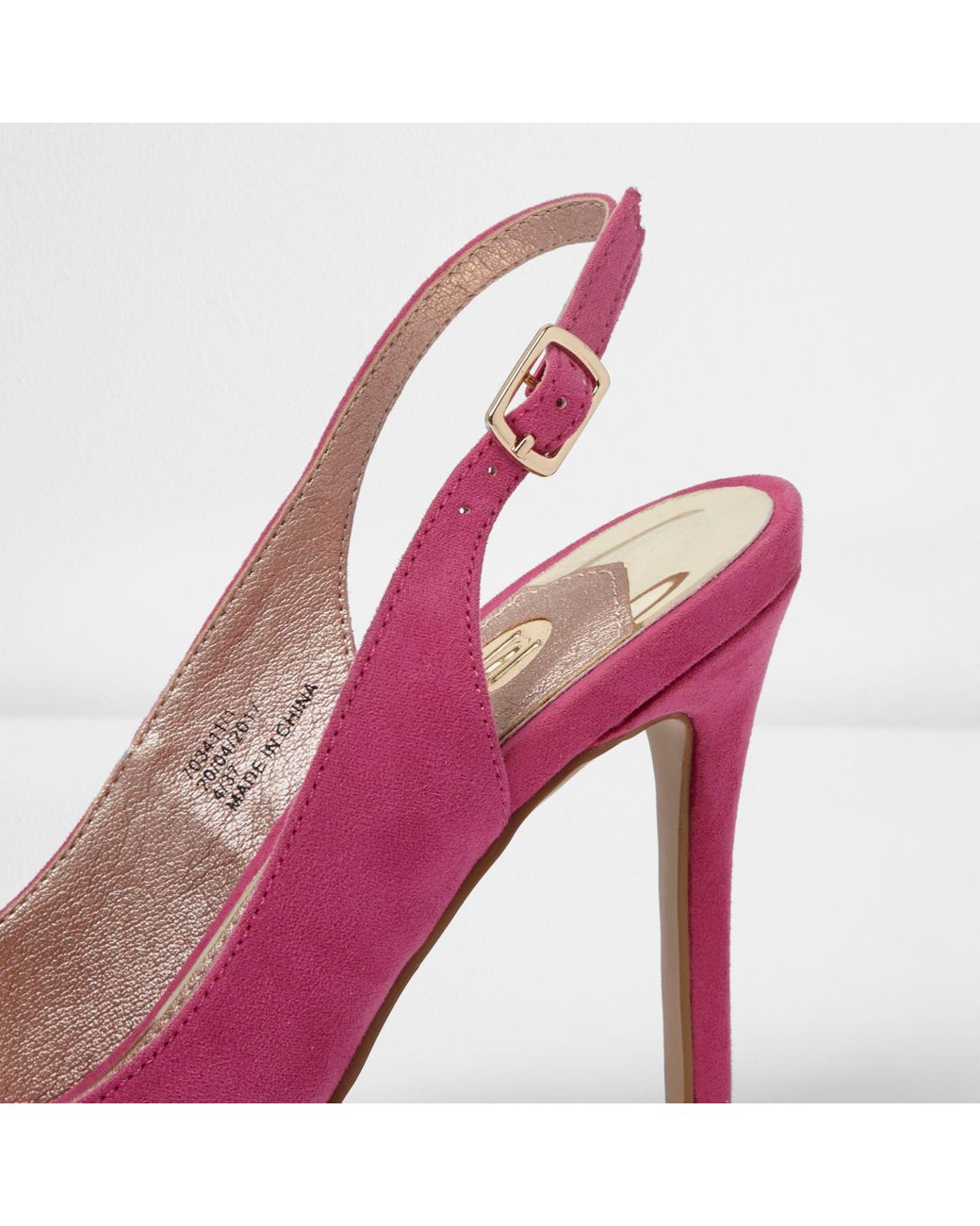 River Island Women's Pink Slingback Court Shoes
