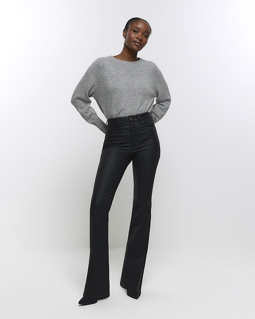 River island black shop coated jeans