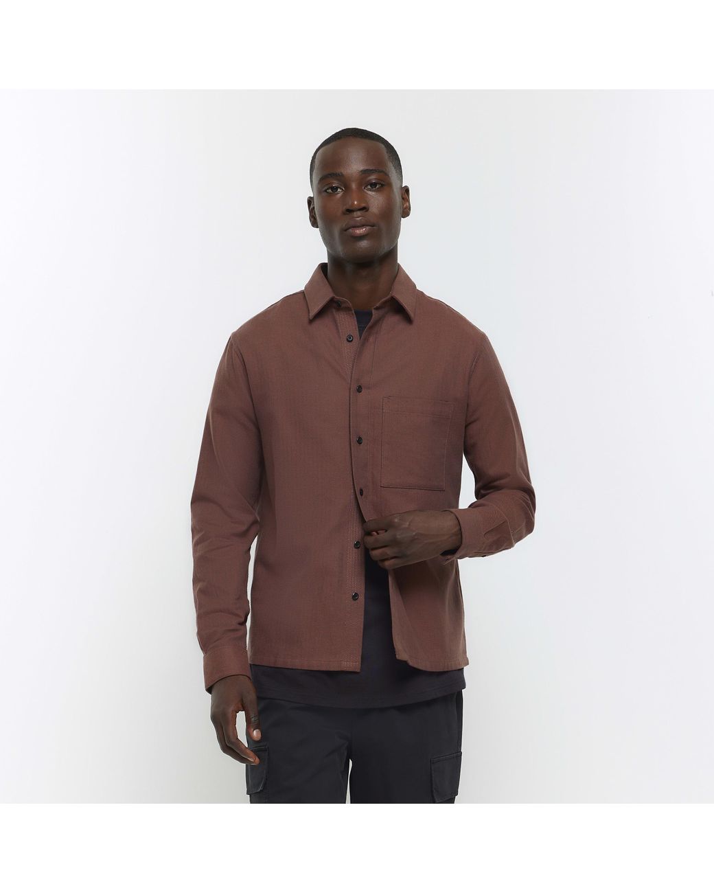Dark red hotsell button up shirt