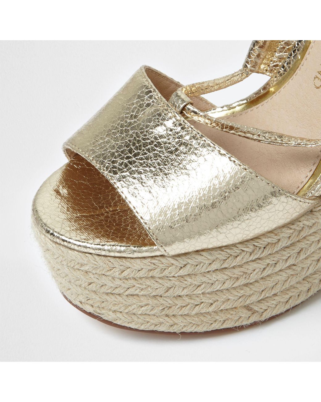 gold platform wedges