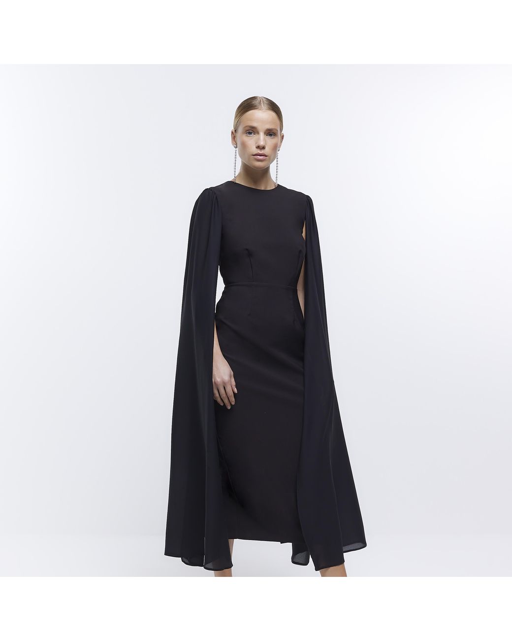 Chiffon cape sleeve dress online