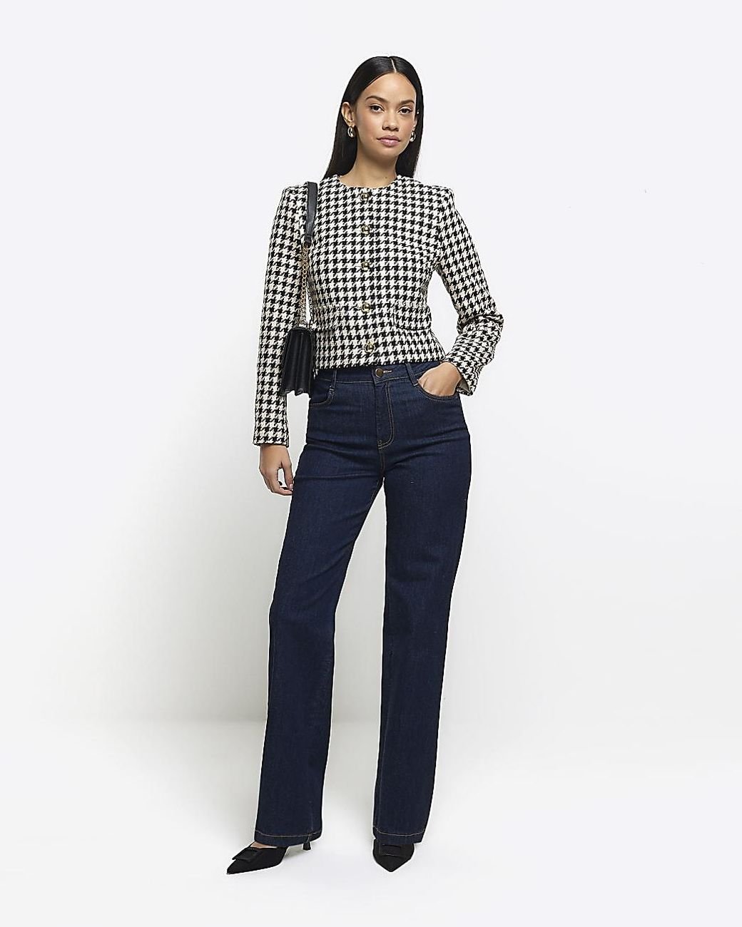 River island hotsell dogtooth coat