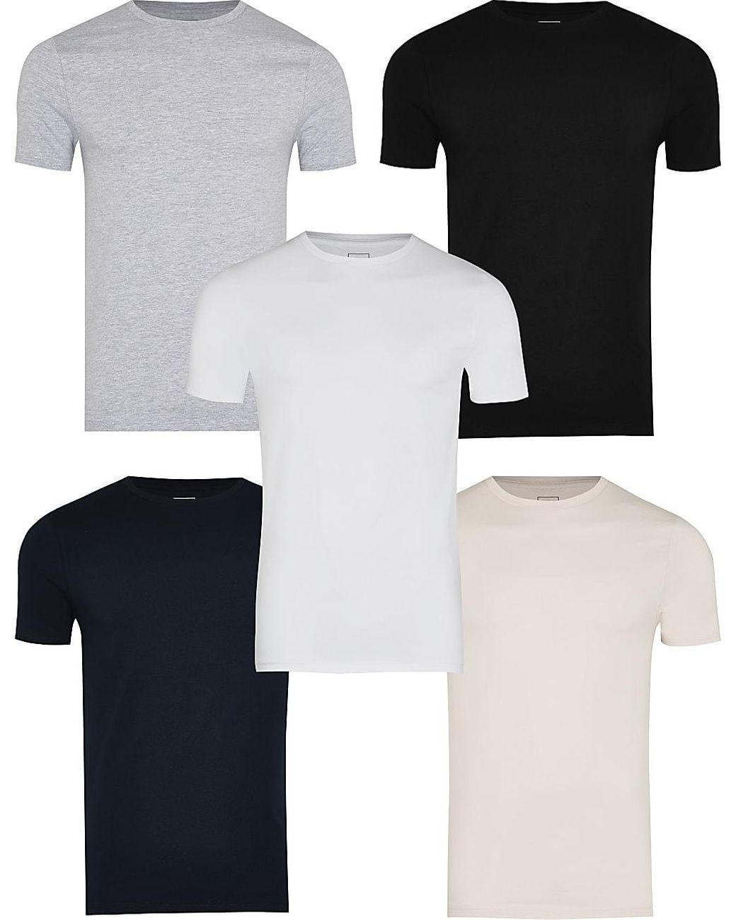 River Island Cotton Grey Multipack Muscle T-shirts in Gray for Men | Lyst