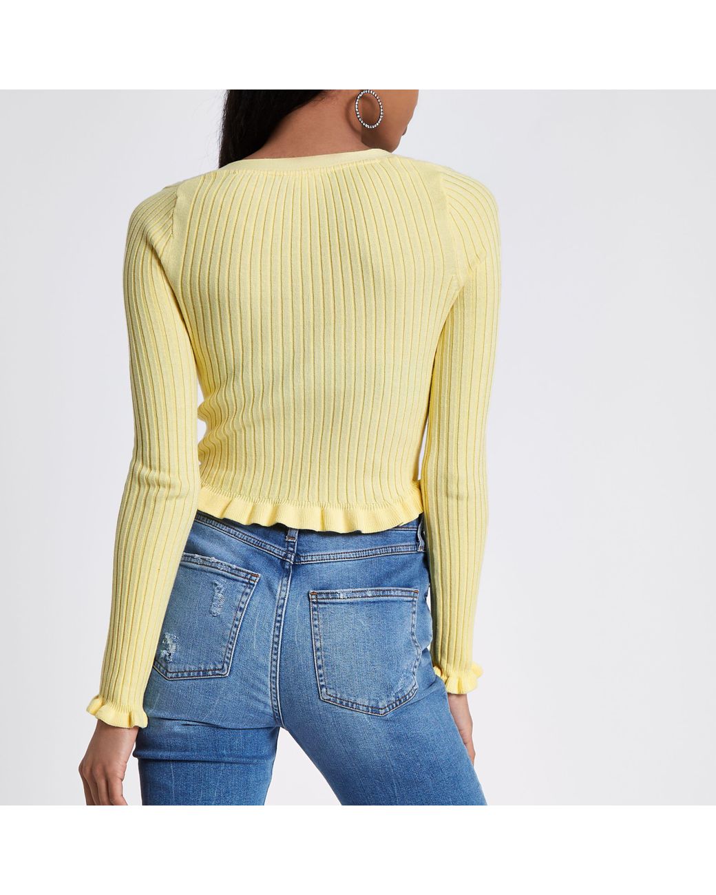 River island shop yellow cardigan