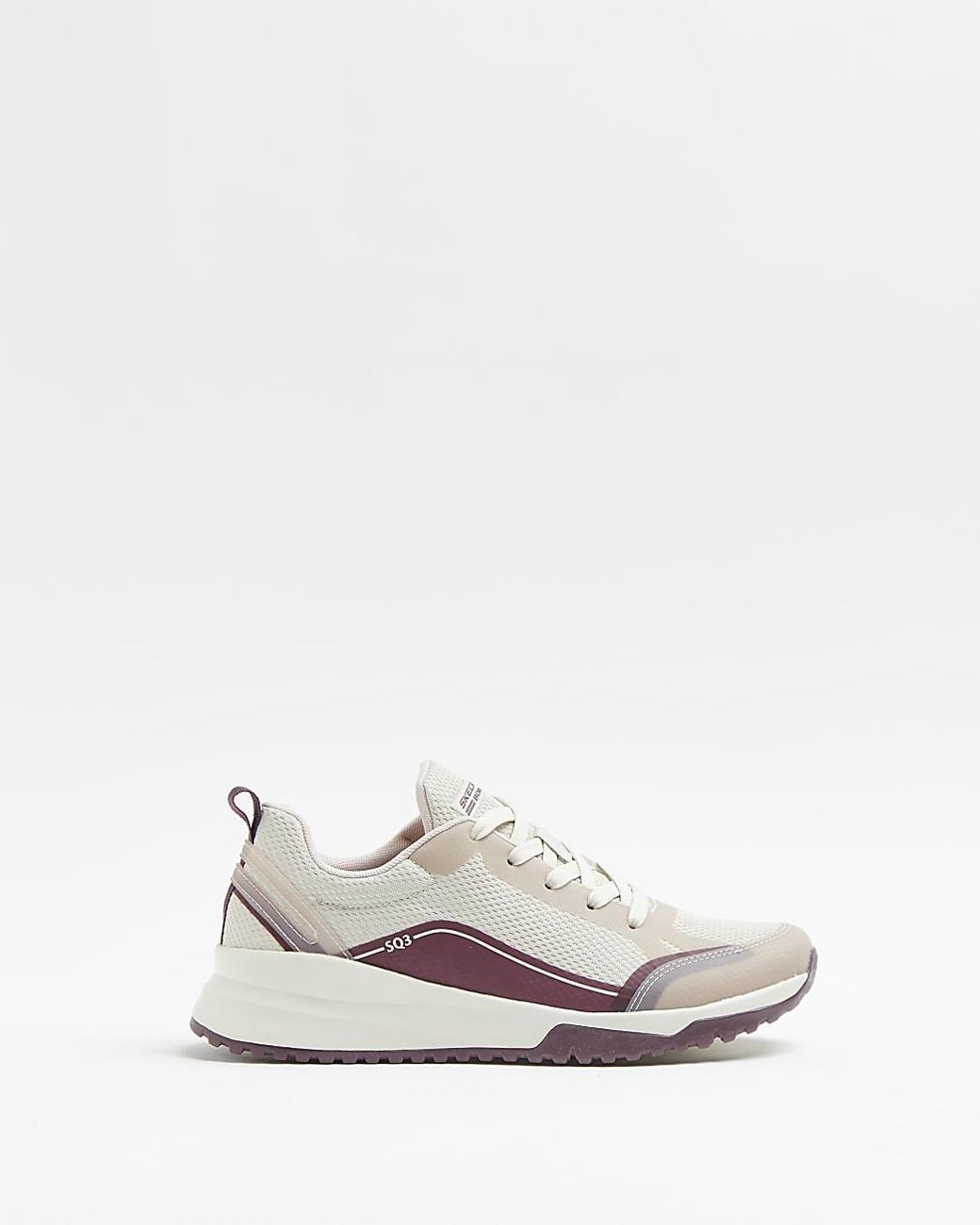 Skechers Synthetic River Island Cream Squad Trainers in Natural | Lyst