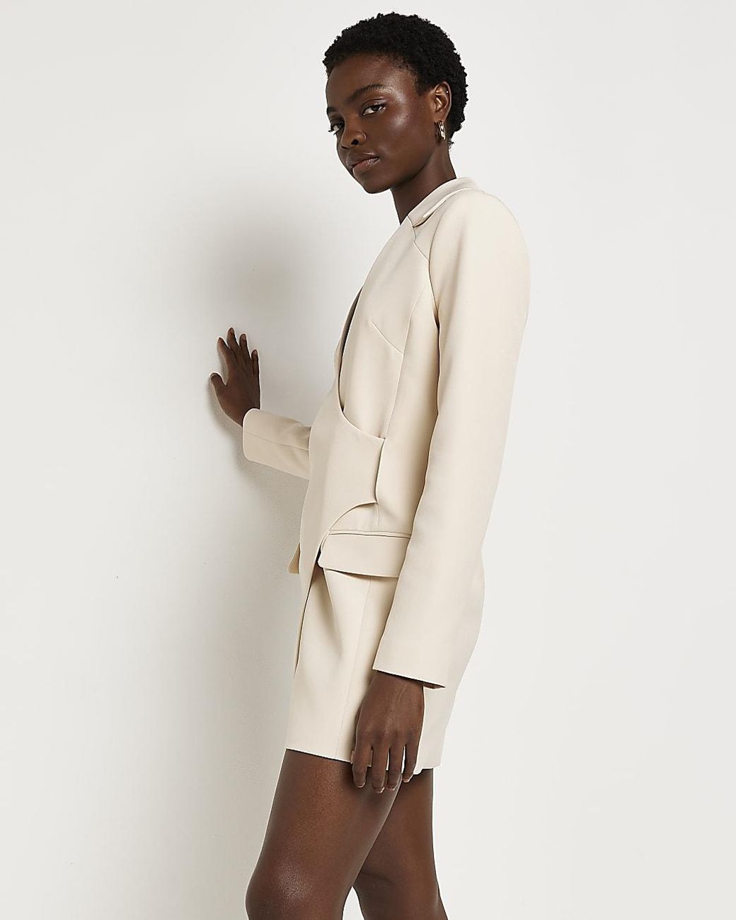Cream blazer river island best sale