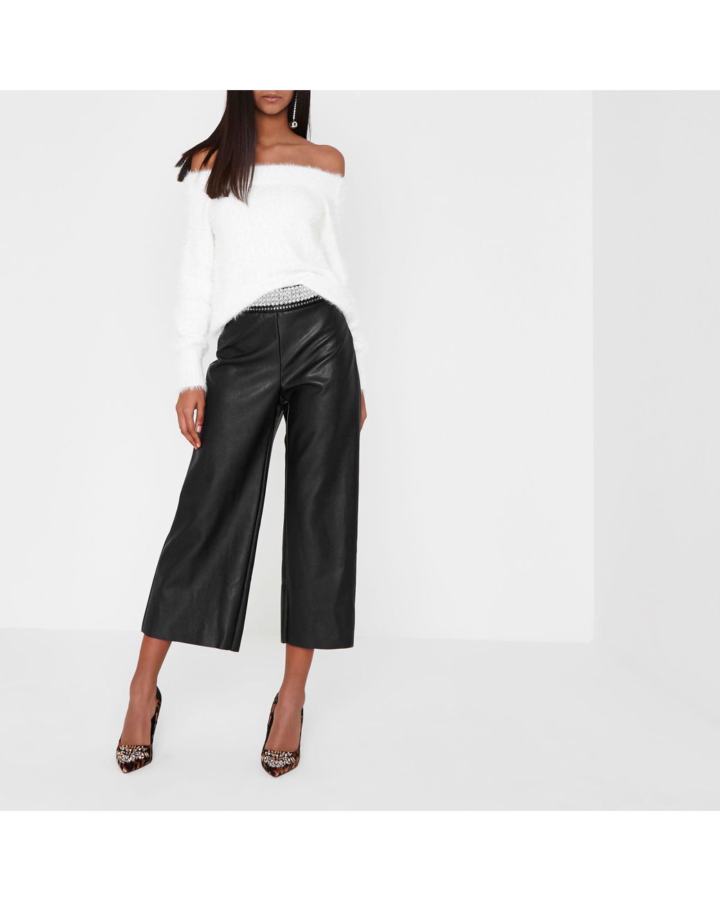 River Island Black Faux Leather 