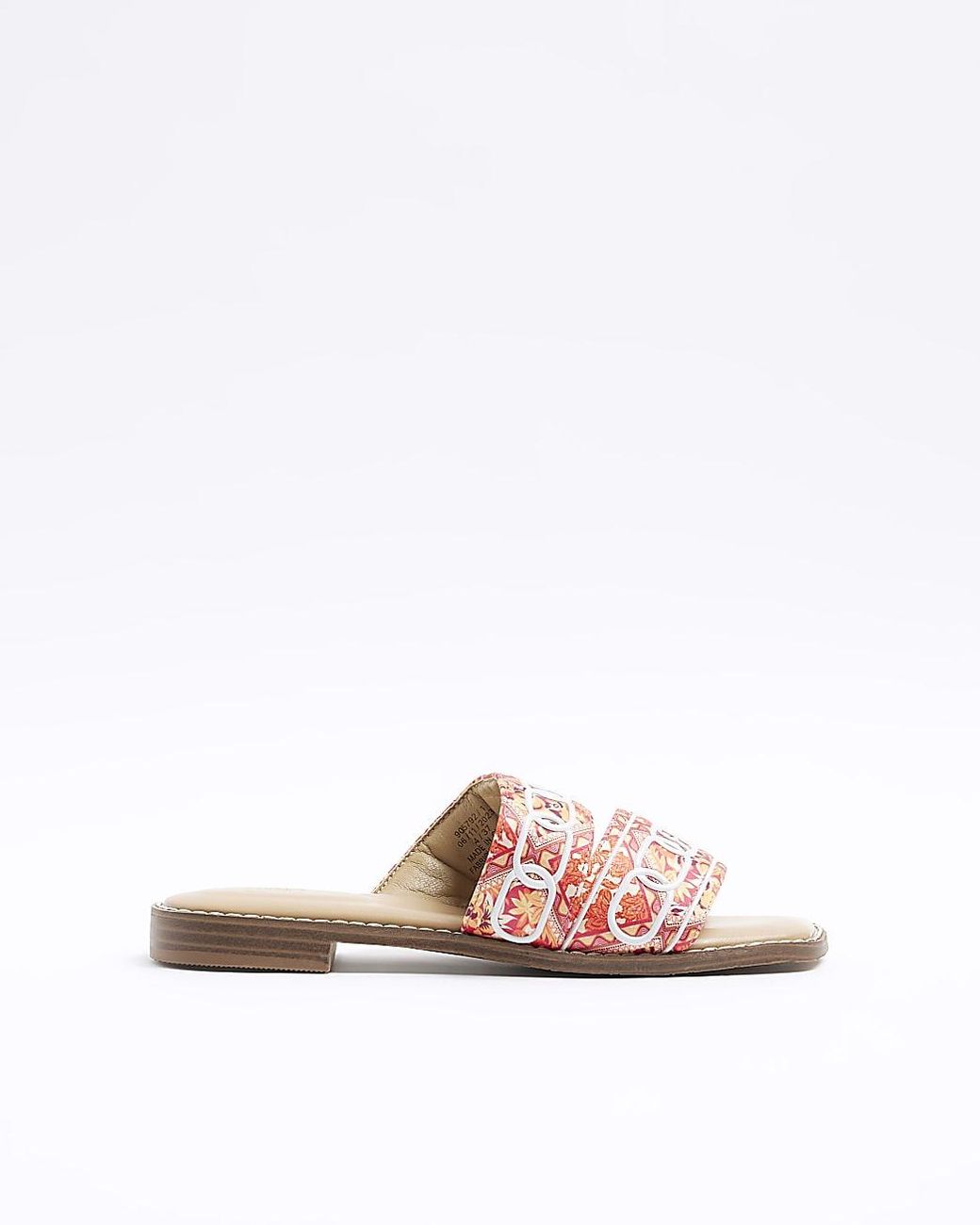 River Island Orange Floral Ri Strap Flat Sandals in Pink Lyst