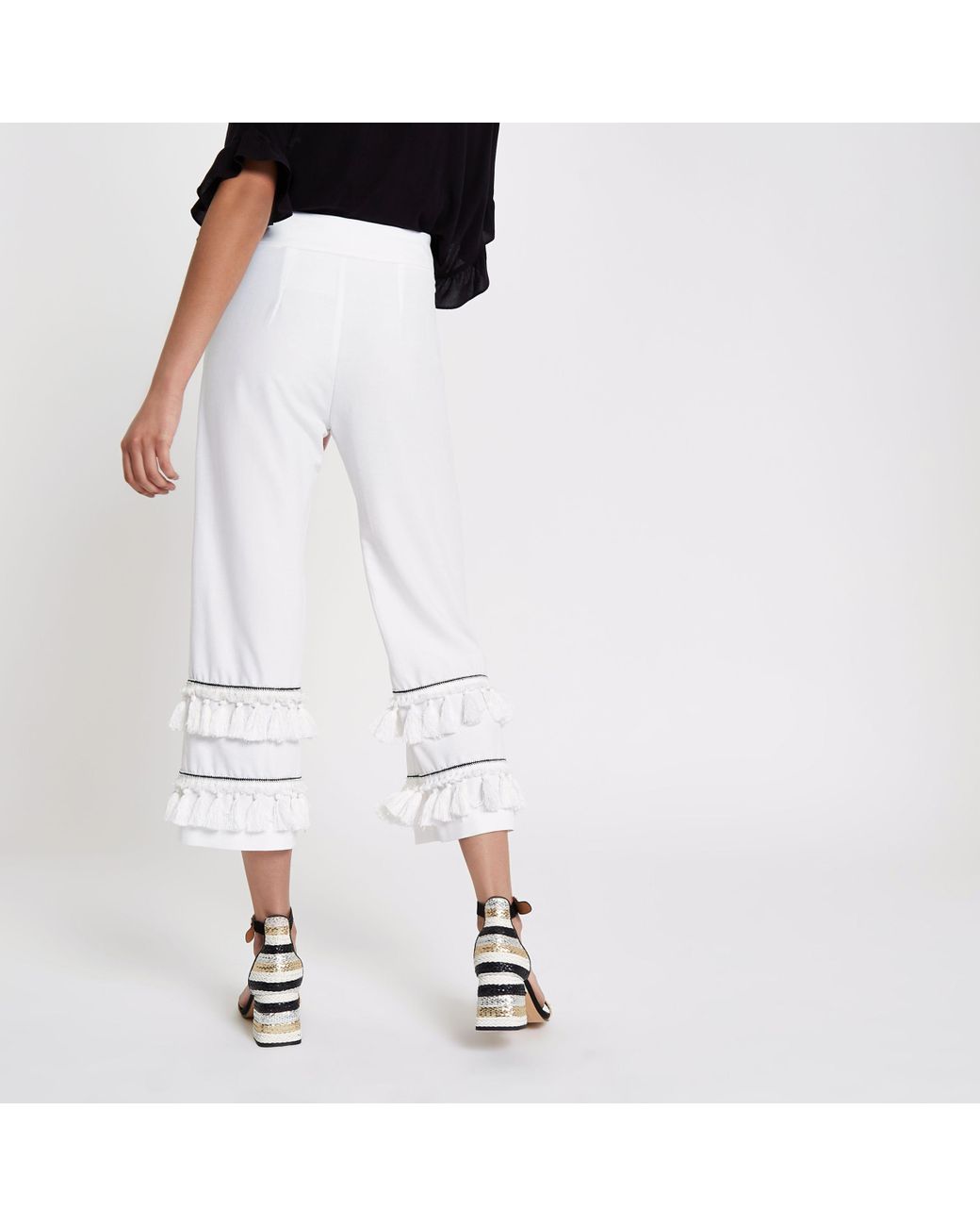 River Island Cotton Tassel Fringe Wide 