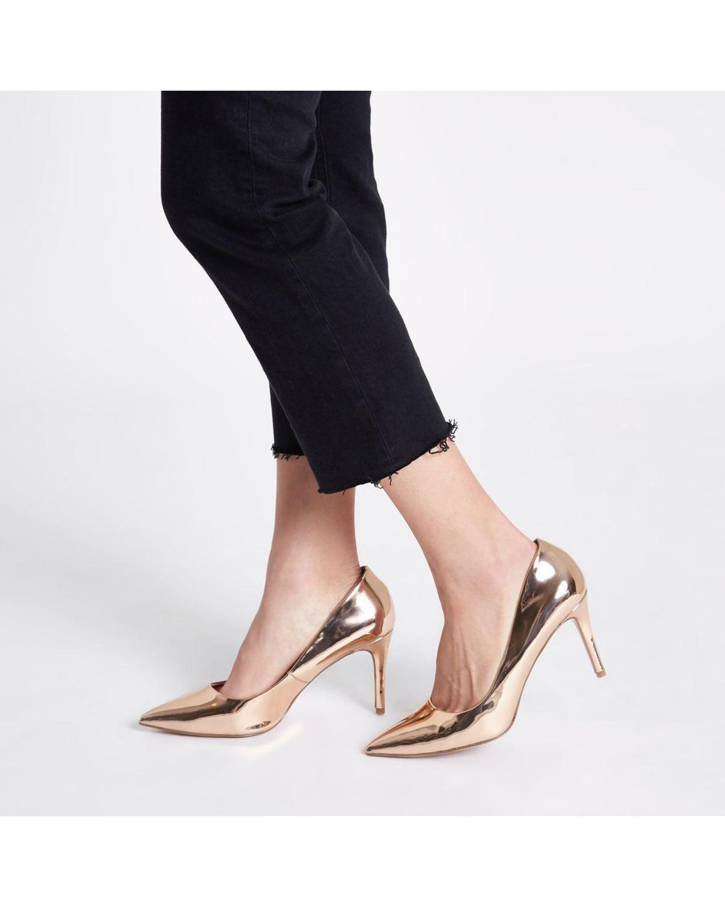 Rose gold court clearance shoes mid heel