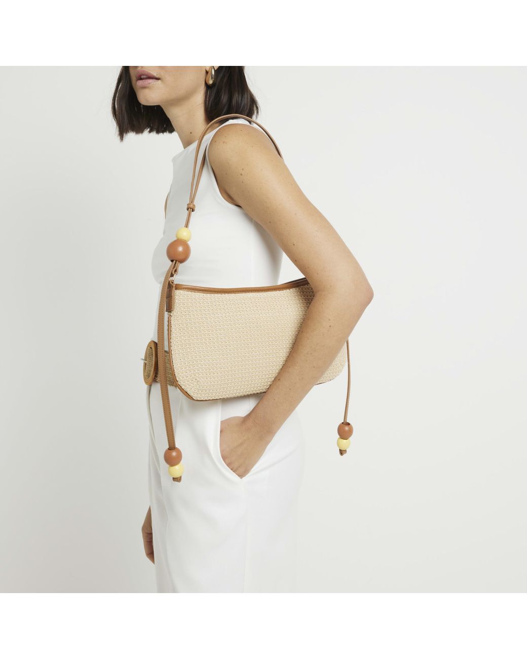 River island beige slouch bag online