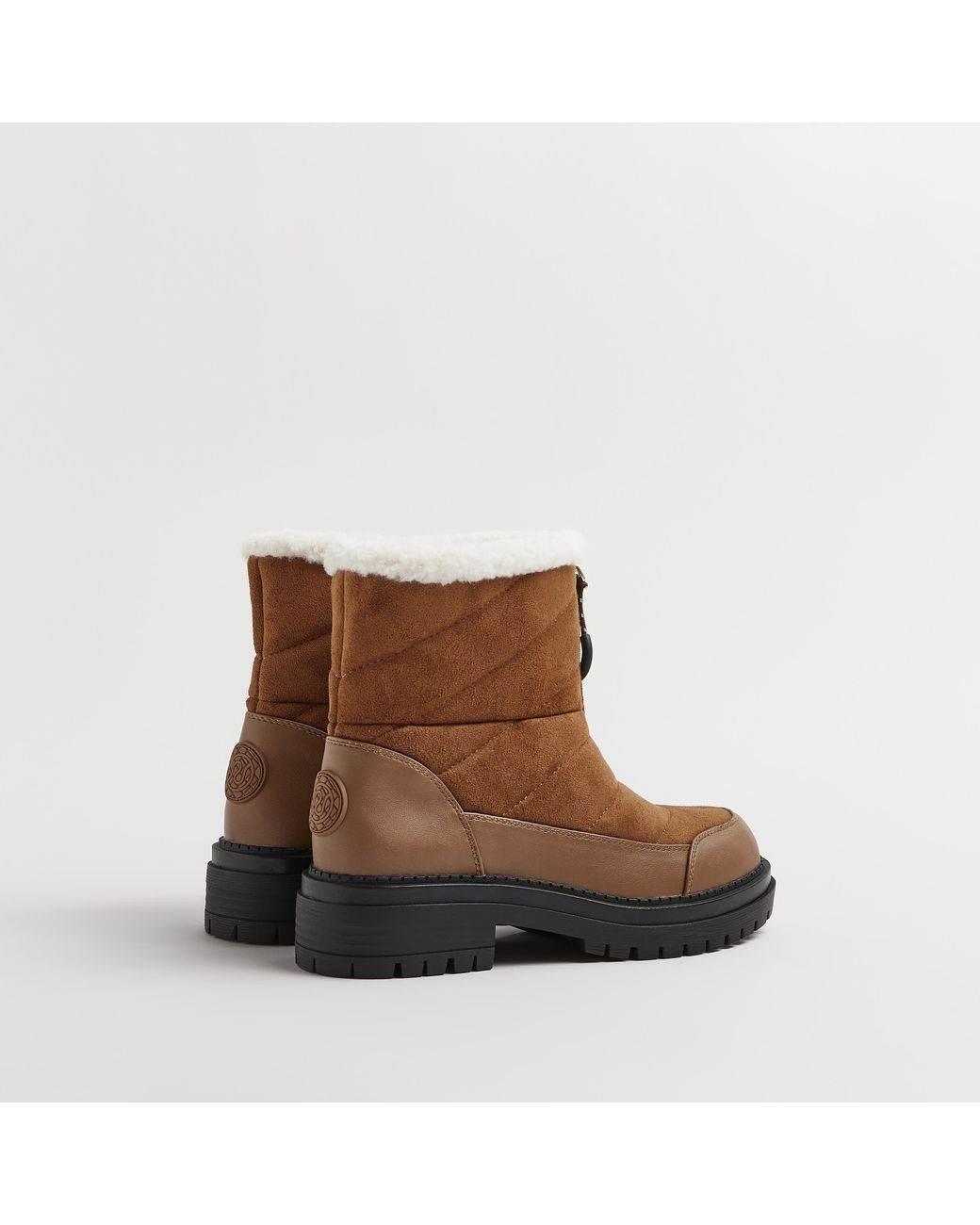 Wide fit black borg store lined lace up boots