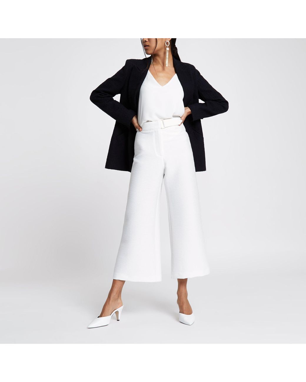 Cotton Petite Cropped Wide Leg Culottes 