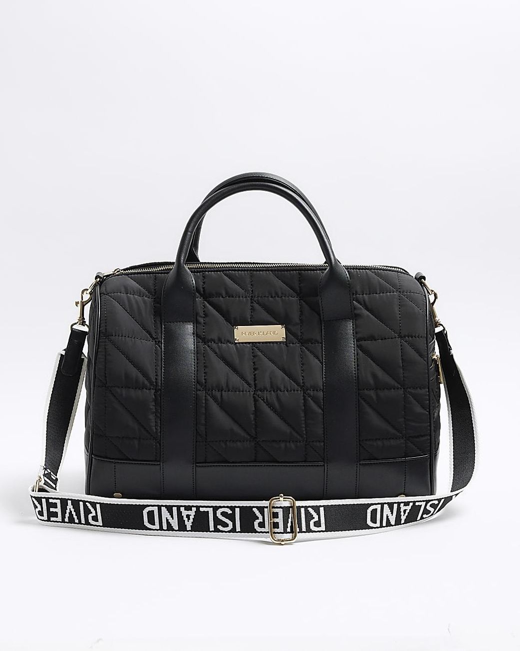 River Island Black Quilted Travel Bag | Lyst