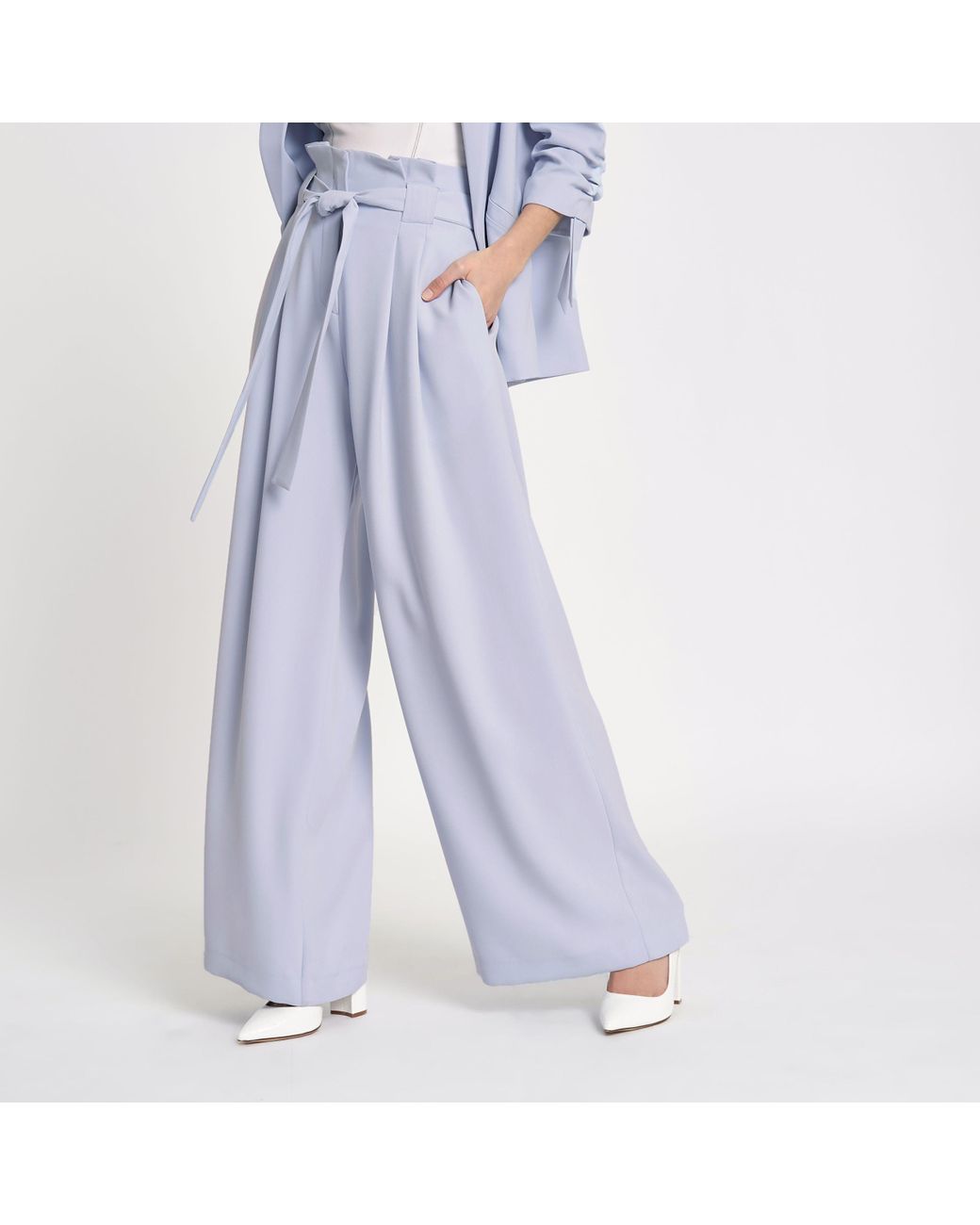 River Island Synthetic Blue Paperbag 