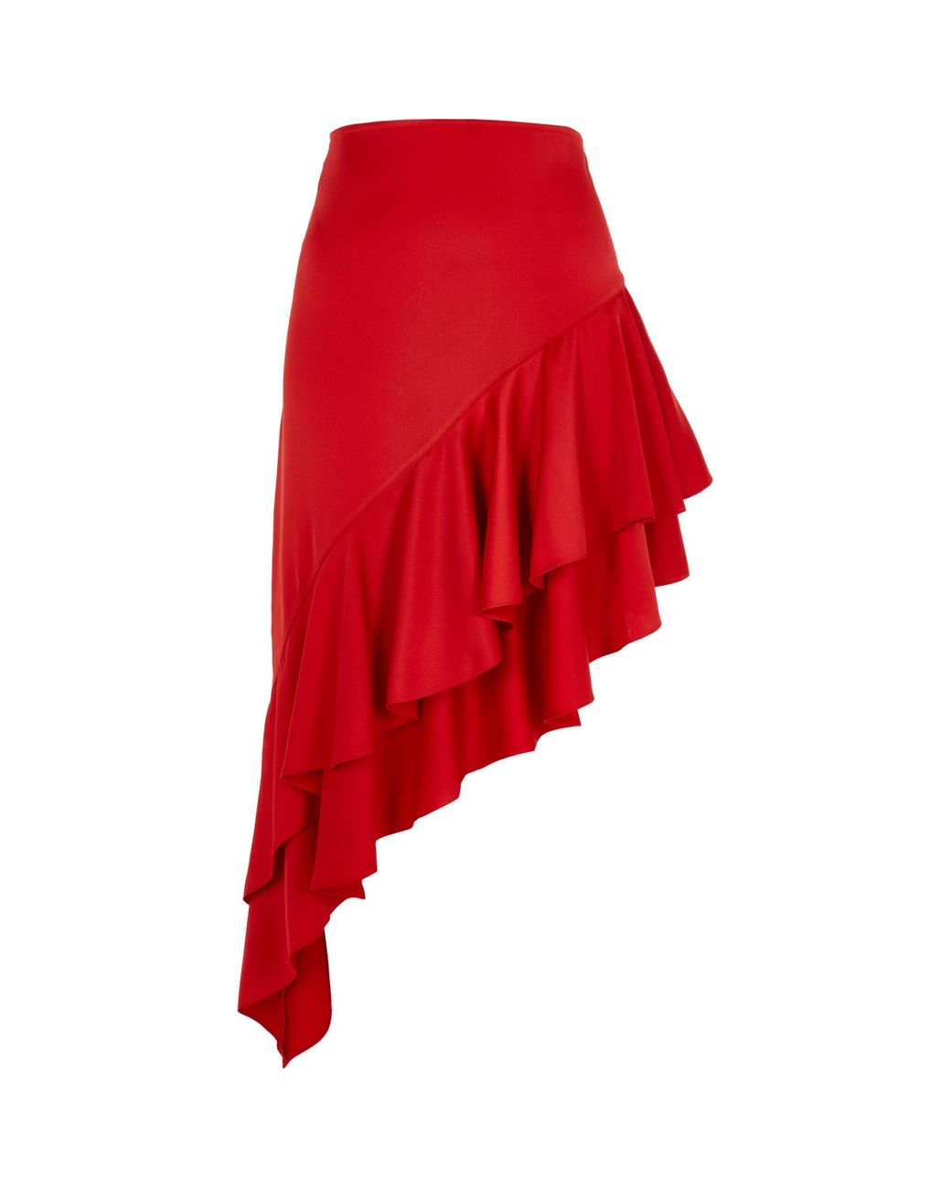 river island Red Red Asymmetric Frill Hem Skirt