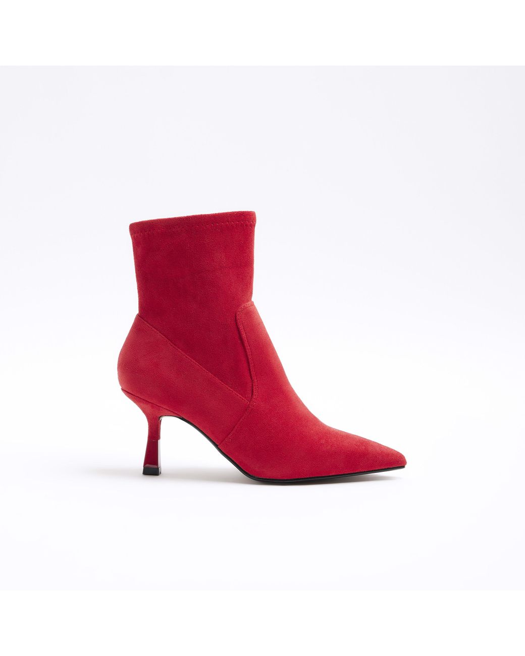 River island red ankle boots clearance