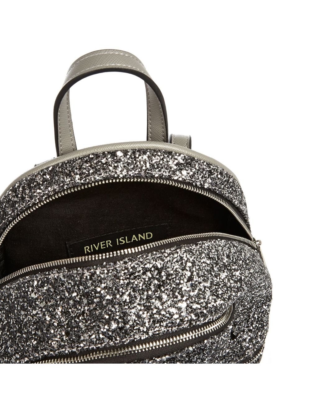River Island Silver Glitter Mini Backpack in Metallic Lyst UK