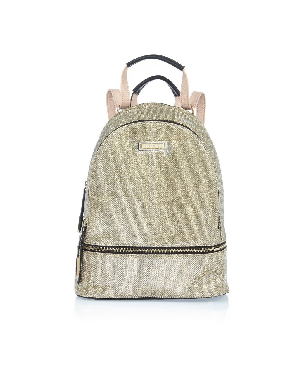 River Island Gold Glitter Backpack in Metallic Lyst UK